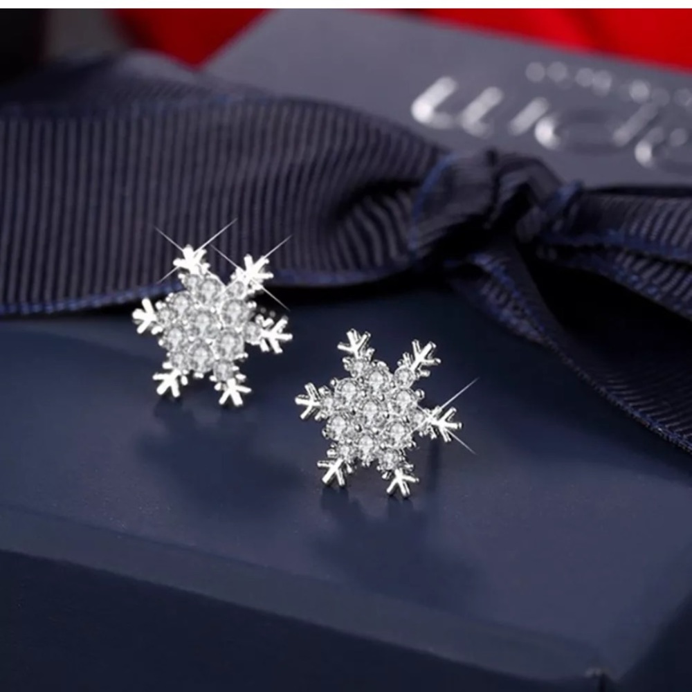 ❄️❄️ Silver rhinestone snowflake earrings❄️❄️